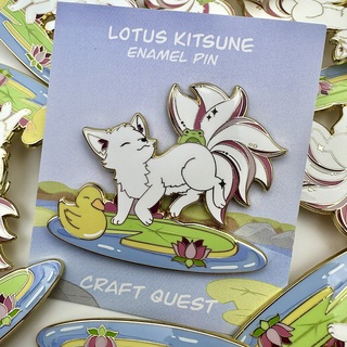 Lotus Kitsune Pin