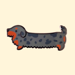 Weenie Dog Pin - Wire Coat Dapple Blue