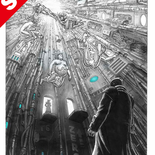 Zero-G Crime Scene A3 comic art