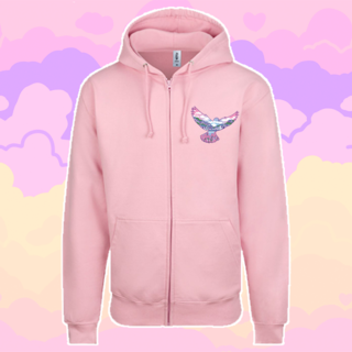 Predawn Pigeon Printed Zip Hoodie