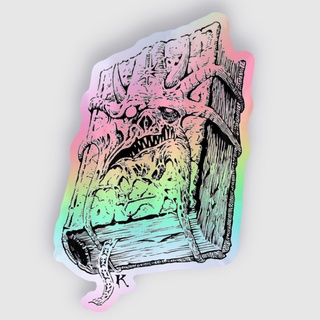 Old-School Essentials Demonic Grimoire - Holographic Demon Sticker - Evil Grimoire