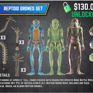 Reptoid Army Builder Set of 3 (Green, Blue, Albino)