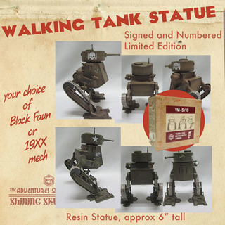 Walking Tank Resin Statue