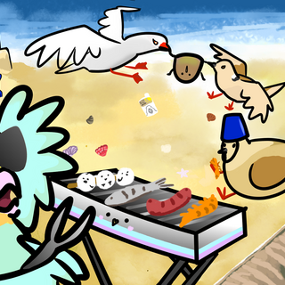 Poebie at the Beach Cross Collab Sticker
