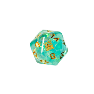 Custom Resin Dice 33mm D20 - Light Green