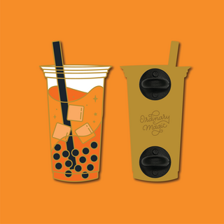 Thai Tea Boba Enamel Pins