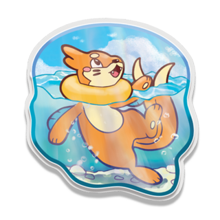 Swimming otter sticker