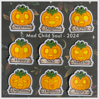 1x STICKER : Moody Pumpkin