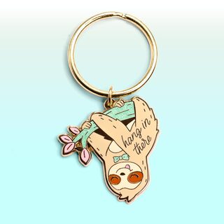 Keychain Hang in There Upside Down Sloth