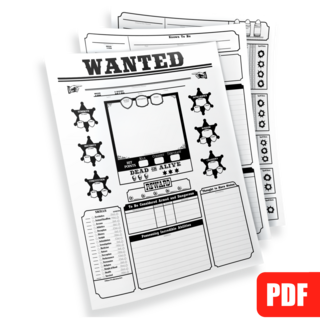 Wanted Poster Player Sheet (PDF)