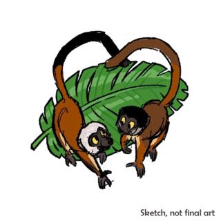 White-fronted lemurs variant pin + sticker