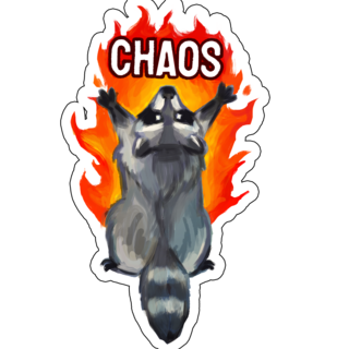 Chaos Raccoon Sticker