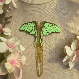 Lunar Moth Collar Pins