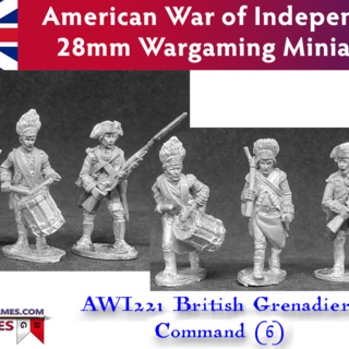BG-AWI221 British Grenadiers Command (6 models, 28mm unpainted)