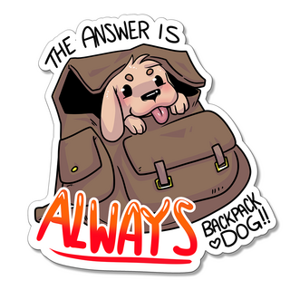 "Backpack Dog" Sticker