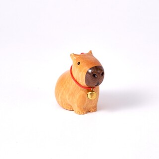 Beli Carved Wooden Little Capybara with a Lucky Bell