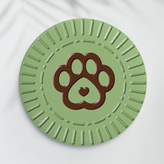 Paw Cookie Button Badge - Chocolate Matcha