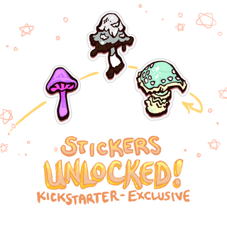 3 Mini Mushroom Stickers