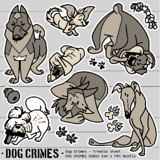 4" DOG CRIMES STICKER SHEET