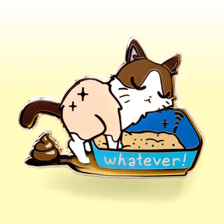 Enamel Pin Whatever (Snowshoe Cat)