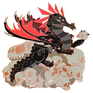 Rattles - Skull Dragon Hoard Keeper Enamel Pin - Preorder