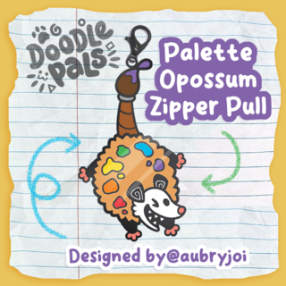 Palette Opossum Zipper Pull