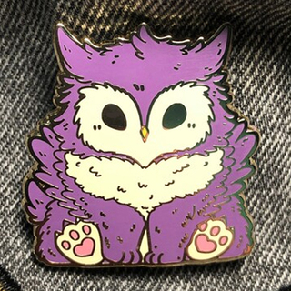 The Chonky Owlbear Enamel Pin - Purple