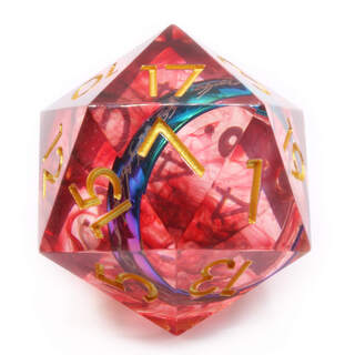 Magic Ring Giant D20 (Rainbow With Red)