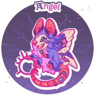 Angel Opossum Pin