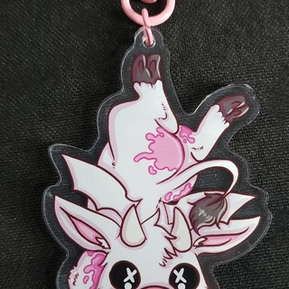 Vampire strawberry cow keychain