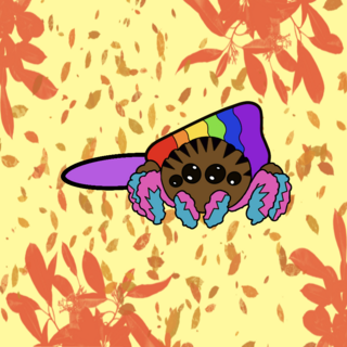 Large Rainbow Jumping Spider Hair Clip