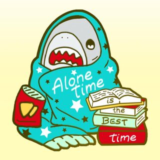 Enamel Pin Alone Time Is The Best Time Shark