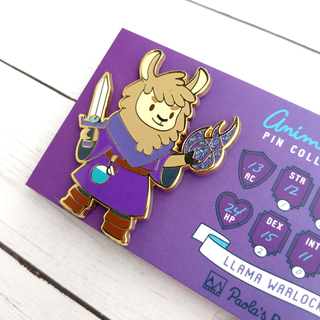 Llama Warlock Enamel Pin w/Glitter