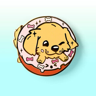 Enamel Pin Donut Golden Retriever