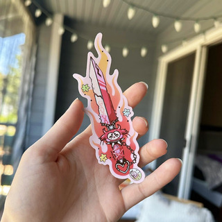 Flame Dagger Matte Vinyl Sticker
