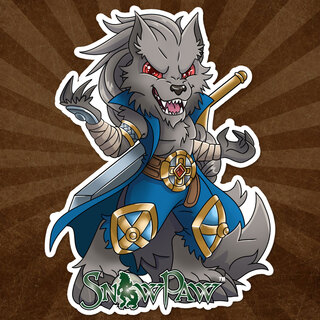 Grim Fang Chibi 3x4" Die Cut Sticker