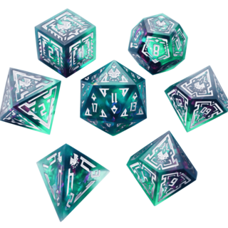 7 Dice Set  - Opalescent Flight - Sharp Edged Resin