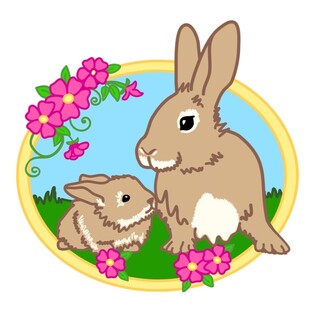 Acrylic Rabbits Mother's Day Pin