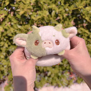 Moocha Latte Plush Keychain | Delicows Mochi Puffs ̖́-