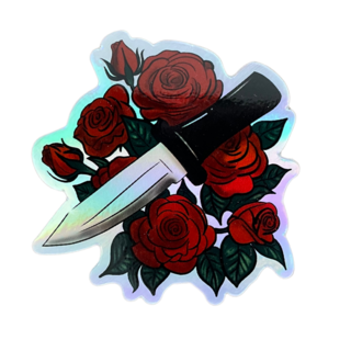 Bowie Knife & Rose Sticker
