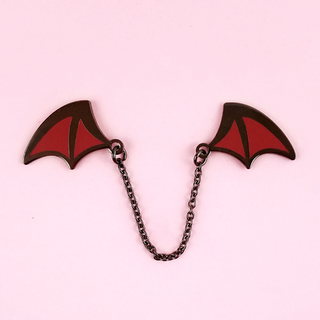 Demon Wings Black Nickel/Crimson Enamel Pin