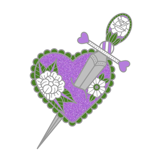 Dagger & Heart Pin - Genderqueer