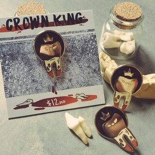 Crown King Enamel Pin