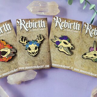 Rebirth - Mythic Fantasy Skull Pins