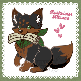 New Adventure Buddy Pin Rottweiler Kitsune (1.75”)