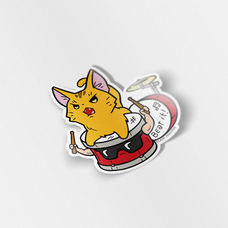 Vinyl Sticker Beat It (Abyssinian Cat)