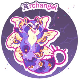 Archangel Raccoon Pin