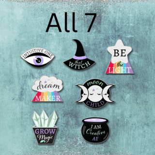 All 7 Witchy Enamel Pin Designs