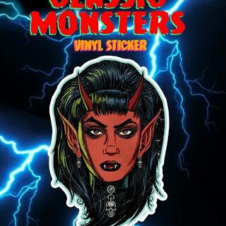 Sexy Demon Succubus 5x3 die cut sticker