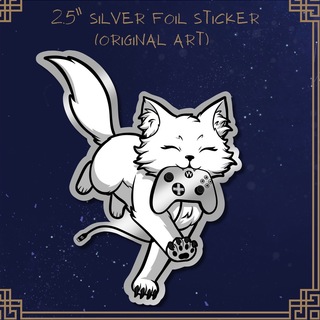 Silver Foil Cat Sticker
